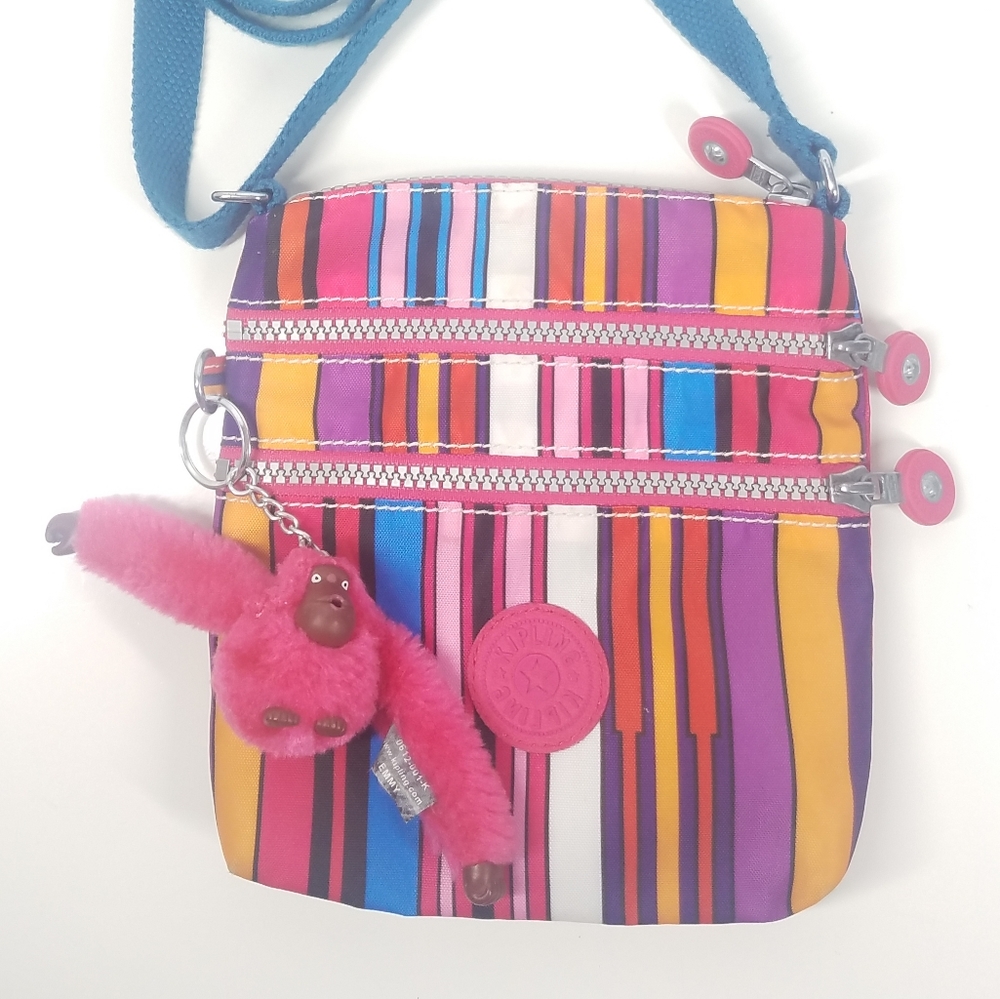 Kipling Striped Multicolored Crossbody Purse - image 1